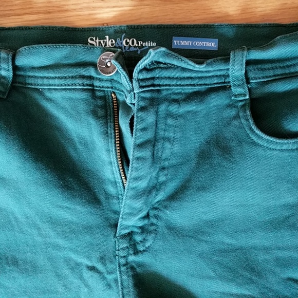 Style co 12PS green ankle jeans tummy control - Picture 3 of 4